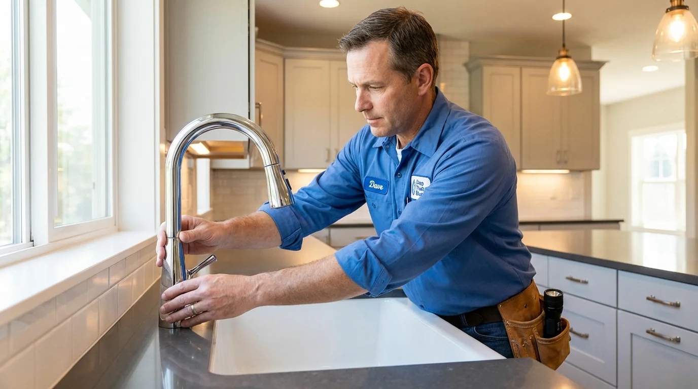 Kitchen faucet installation by Johns Plumbing LLC in Lucama